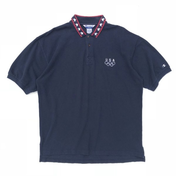 画像1: 90s CHAMPION OLYMPIC POLO SHIRT (1)