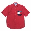 画像1: 90s TOMMY HILFIGER POCKET LOGO S/S SHIRT (1)