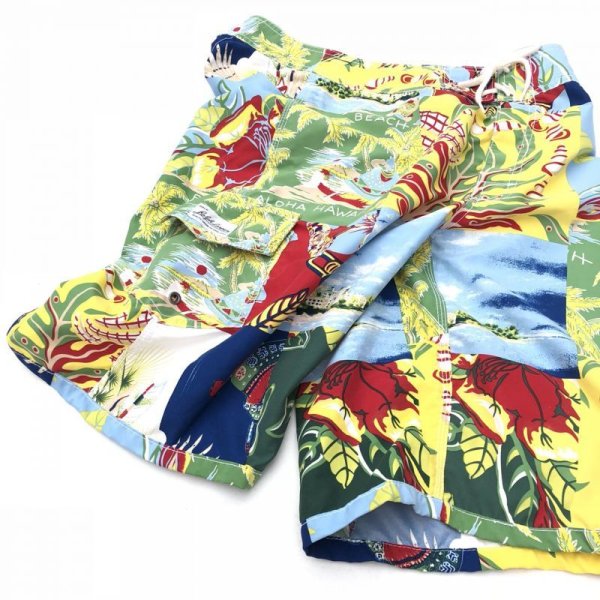 画像3: 90s RALPH LAUREN HAWAIIAN SWIM SHORTS (3)