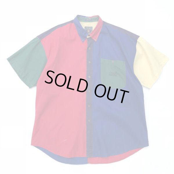 画像1: 90s CHAPS RALPH LAUREN MULCH COLOR CRAZY PATTERN S/S SHIRT (1)