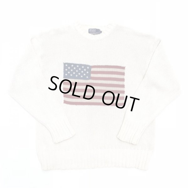 画像1: 90s Ralph Lauren 星条旗 COTTON KNIT (1)