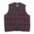 画像1: 80s USA製 OLD STUSSY CHECK WOOL VEST (1)