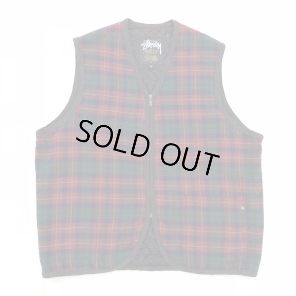 画像1: 80s USA製 OLD STUSSY CHECK WOOL VEST (1)