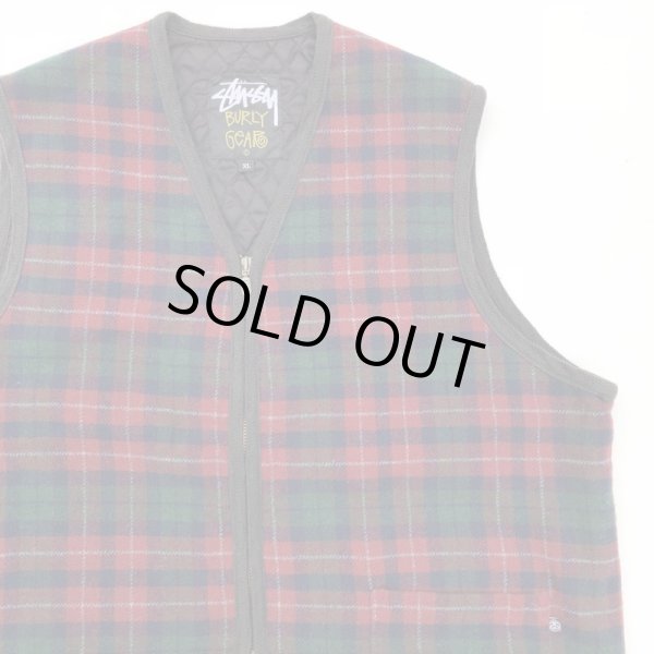 画像2: 80s USA製 OLD STUSSY CHECK WOOL VEST (2)