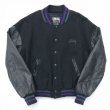 画像2: 80s USA製 OLD STUSSY WOOL LEATHER STADIUM JACKET (2)