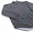 画像2: 90s TOMMY HILFIGER STRIPE×総柄 L/S SHIRT (2)