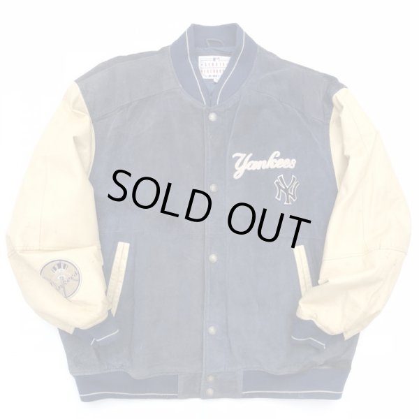 画像1: 90s NEWYORK YANKEES SUEDE LEATHER STADIUM JACKET (1)