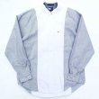 画像1: 90s TOMMY HILFIGER STRIPE DOCKING　L/S SHIRT (1)