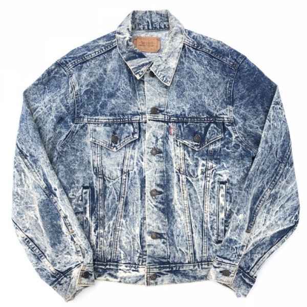 画像1: 80s USA製 LEVI'S 70506-0216 CHEMICAL WASH DENIM JACKET (1)