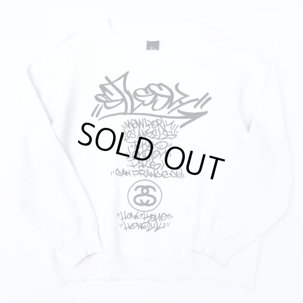 画像1: 90s USA製 OLD STUSSY xSTASH? WORLD TOUR SWEAT (1)