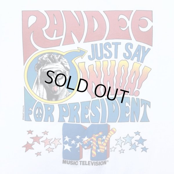 画像2: DEADSTOCK 80s USA製 MTV RANDEE JUST SAY WHOA! FOR PRESIDENT TEE SHIRT (2)