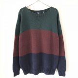 画像: 90s OLD GAP BORDER COTTON KNIT SWEATER