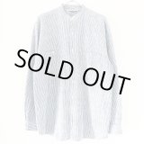 画像: 90s CACTUS clothing COTTON×LINEN STANDCOLLAR STRIPE L/S SHIRT