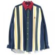 画像1: 90s TOMMY HILFIGER MULCH STRIPE L/S SHIRT (1)