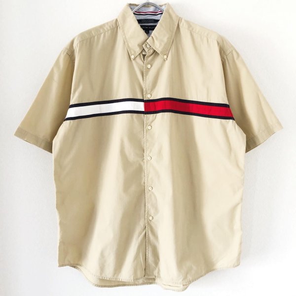 画像1: 90s~00s TOMMY HILFIGER BIG LOGO S/S SHIRT (1)