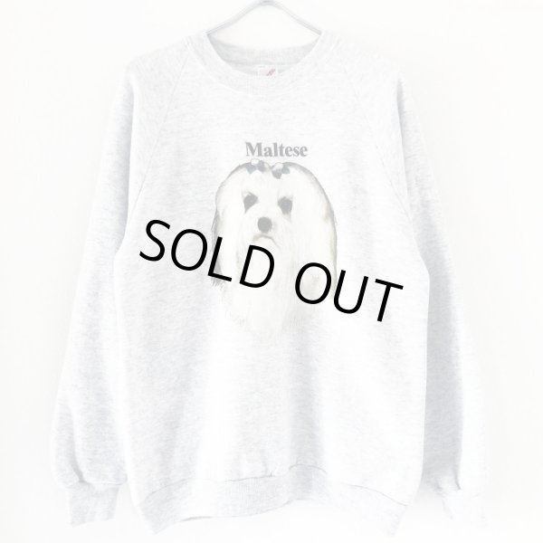 画像1: 90s USA製 MALTESE　DOG SWEAT  (1)