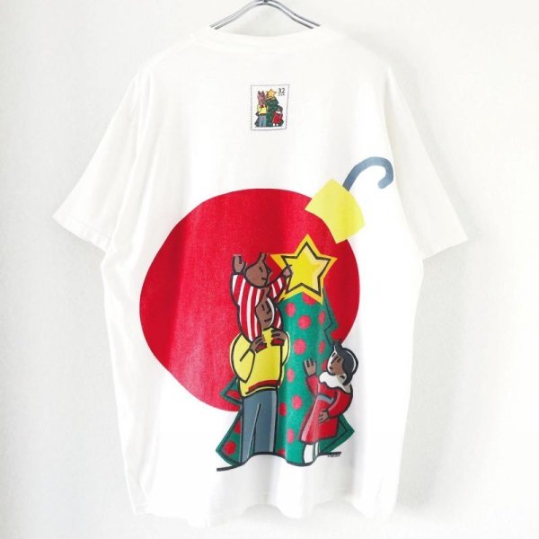 画像2: 90s USA製 USPS SANTA ART TEE SHIRT (2)