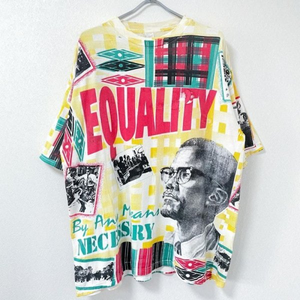 画像1: 90s MALCOLM X ALL OVER PRINT TEE SHIRT (1)