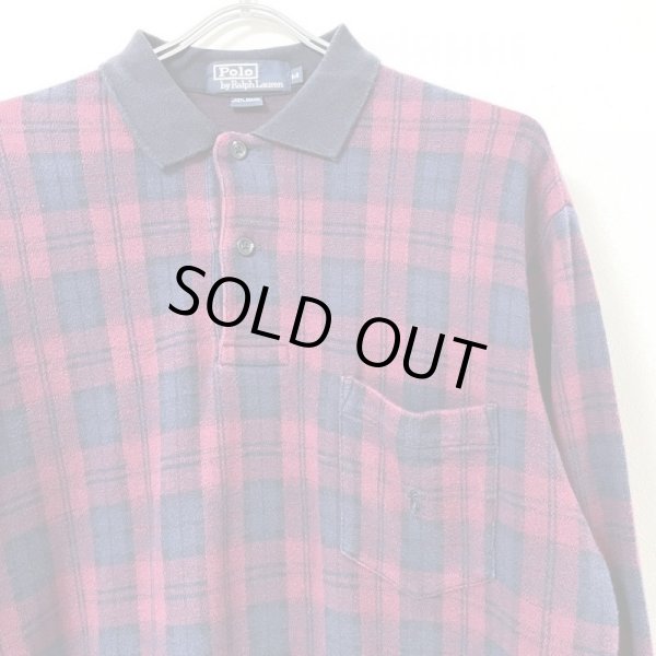 画像2: 90s RALPH LAUREN PLAID JAGARD POLO L/S SHIRT (2)