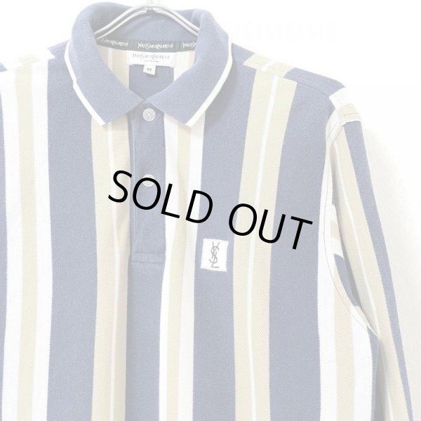 画像2: 90s YVES SAINT LAURENT STRIPE POLO L/S SHIRT (2)