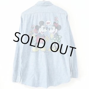 画像: 70s USA製 MICKEY MOUSE CHAMBRAY L/S  SHIRT