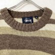 画像4: 90s OLD STUSSY BORDER KNIT (4)