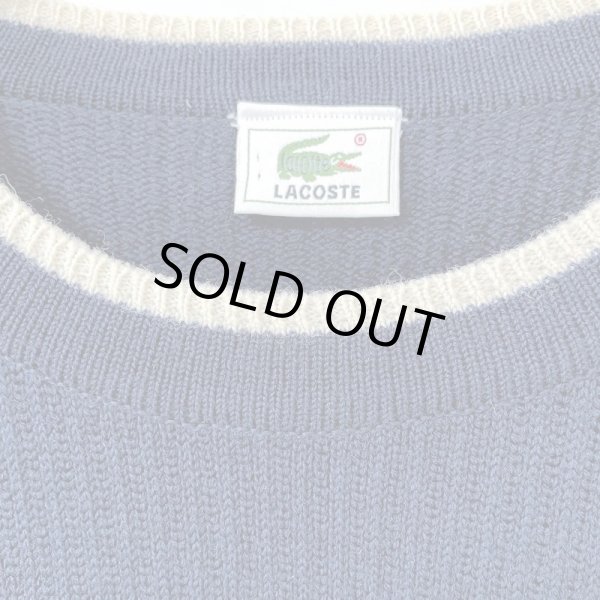 画像4: 90s LACOSTE STRIPE WOOL KNIT SWEATER (4)