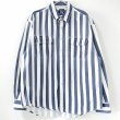 画像1: 90s OLD GAP STRIPE WORK L/S SHIRT  (1)