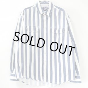 画像: 90s OLD GAP STRIPE WORK L/S SHIRT 