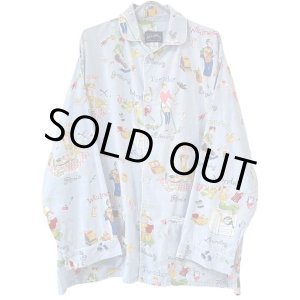 画像: 90s USA製　NICK&NORA PAJAMA SHIRT