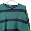 画像2: 90s RALPH LAUREN BORDER HENRY NECK TEE SHIRT (2)