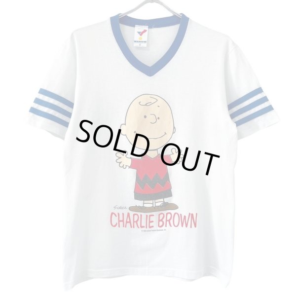 画像1: 80s~90s USA製 PEANUTS CHARLIE BROWN FOOTBALL TEE SHIRT (1)