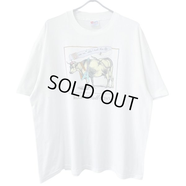 画像1: 90s USA製 ROCK and ROLL COWS ART TEE SHIRT (1)