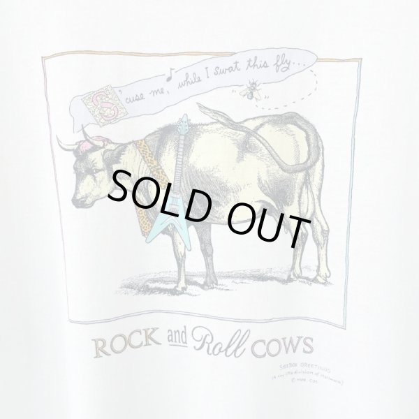 画像2: 90s USA製 ROCK and ROLL COWS ART TEE SHIRT (2)