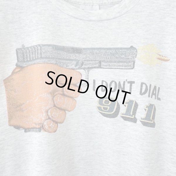 画像2: 90s USA製 I DON'T DIAL 911 TEE SHIRT (2)