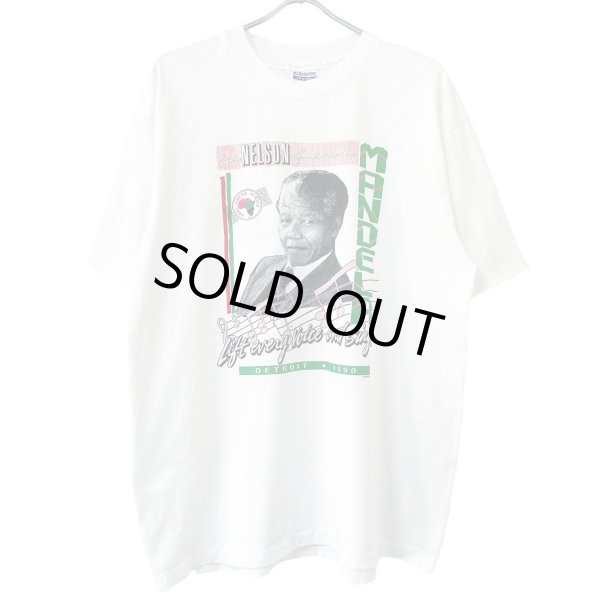 画像1: 90s USA製 NELSON MANDELA PHOTO TEE SHIRT (1)