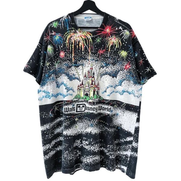 画像1: 90s USA製 DISNEY WORLD FIRE WORKS AOP TEE SHIRT (1)