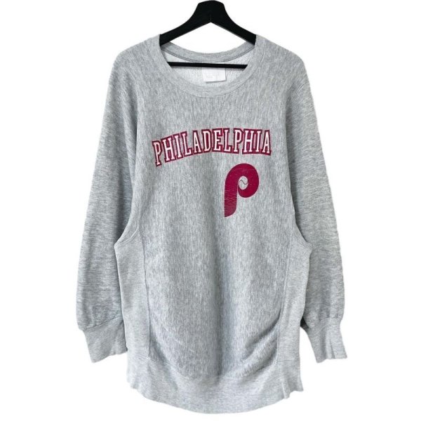 画像1: 80s USA製 HEALTHKNIT PHILADELPHIA PHILLIES REVERSE WEAVE STYLE SWEATSHIRT (1)