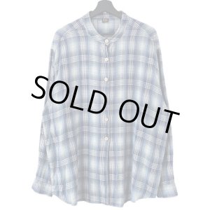 画像: 90s　インド製 PLAID STAND COLLAR L/S SHIRT