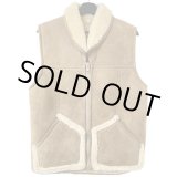 画像: 80s New Zealand製　VINTAGE MOUTON SHAWLCOLLAR VEST 