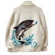 画像1: 70s USA製　VINTAGE COWCHIN KNIT SWEATER (1)