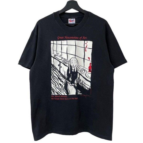 画像1: 90s USA製 SALLY SWAIN THE SCREAM PARODY ART TEE SHIRT (1)