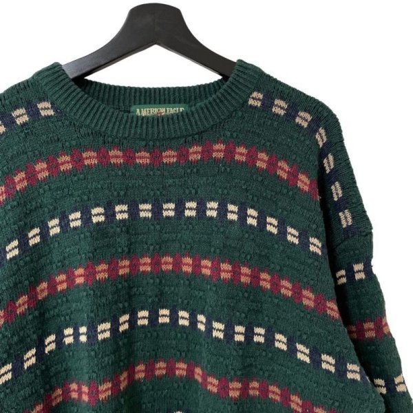 画像2: 90s AMARICAN EAGLE COTTON KNIT SWEATER (2)