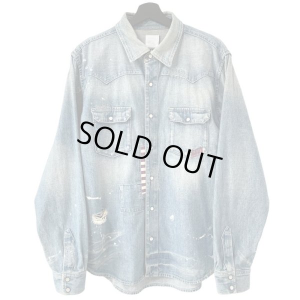 画像1: 00s LEVI'S ×　FRAGMENT DESIGN REMAKE DENIM WESTERN L/S SHIRT (1)