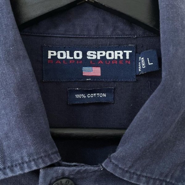 画像4: 90s POLO SPORT MARINE SUPPLY MILITARY L/S SHIRT (4)