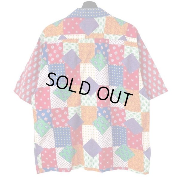 画像2: 90s PEPE CO. MFG PATCHWORK PRINT LOOP COLLAR S/S SHIRT (2)