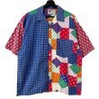 画像1: 90s PEPE CO. MFG PATCHWORK PRINT LOOP COLLAR S/S SHIRT (1)