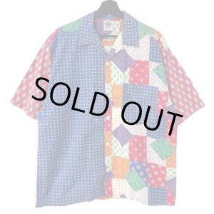 画像: 90s PEPE CO. MFG PATCHWORK PRINT LOOP COLLAR S/S SHIRT