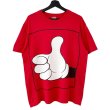 画像1: 90s USA製 MICKEY MOUSE BIG HAND SIGN TEE SHIRT (1)