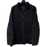 画像: 00s RALPH LAUREN 81-LJ TYPE DAMAGE BLACK DENIM CHORE COAT